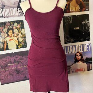 2000s burgundy mini dress. Super cute going out...